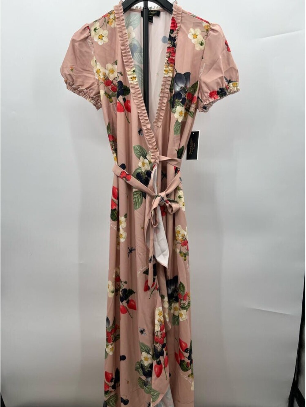Juicy Couture Berry Juicy Wrap Maxi Dress Soft Mauve/Mixed Berry SM (US 2-4)